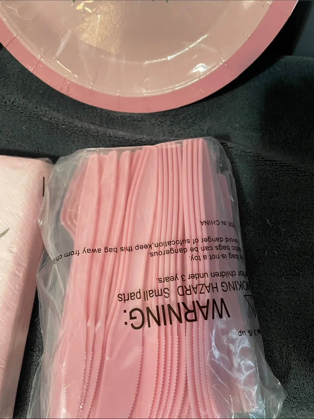 Pink Antlers elk  Roses Party Plate and Napkin Set
